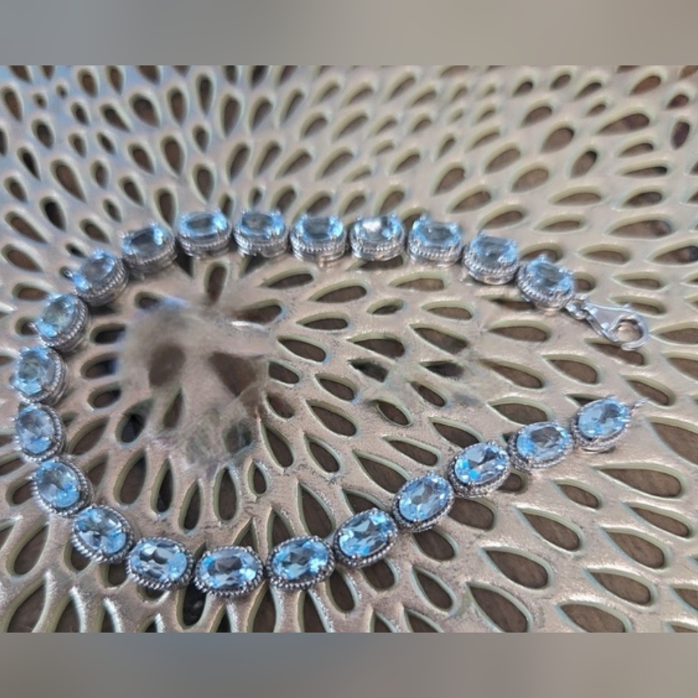 Oval Blue Topaz Bracelet